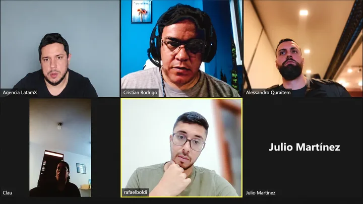 Seis participantes en una sesión de trabajo por Zoom.